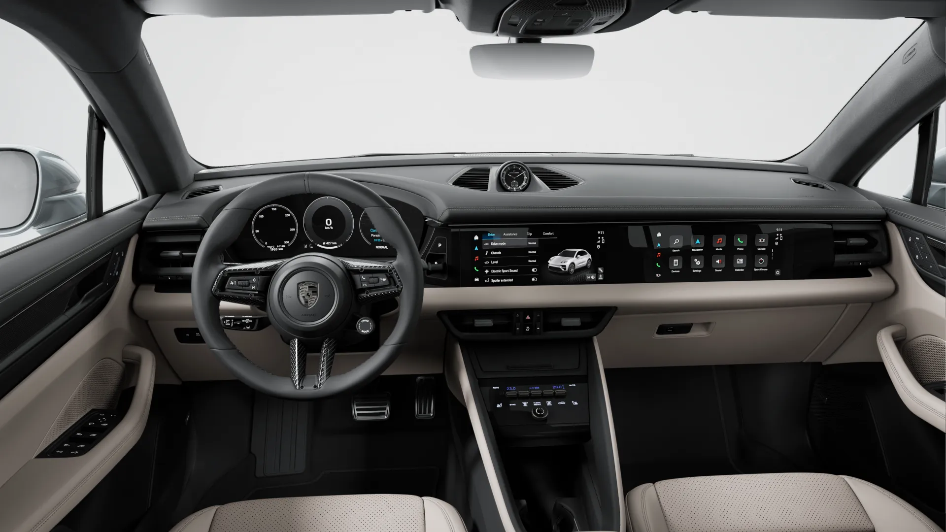 Interior view of Macan Turbo Electric