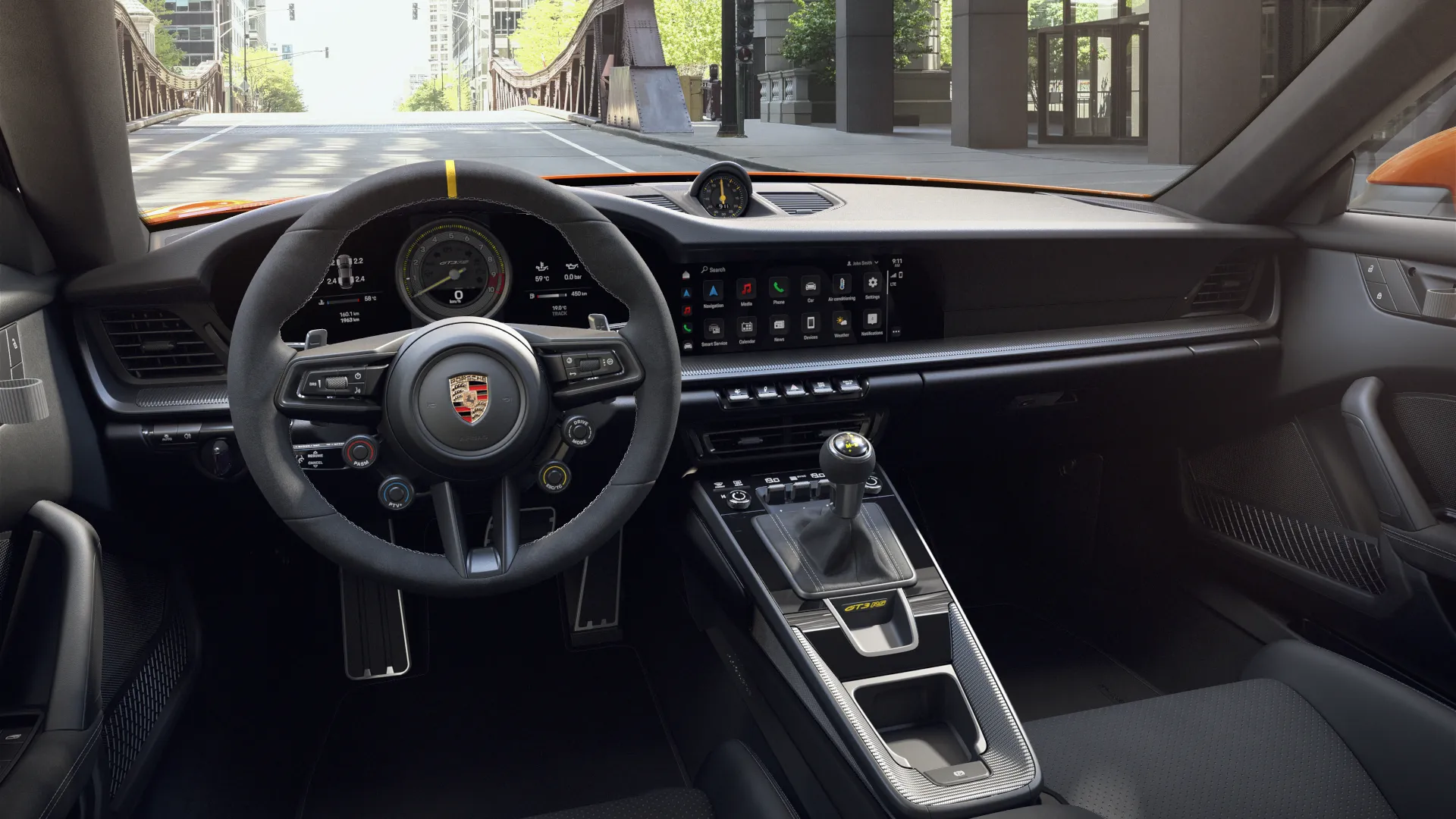 Interior view of 911 GT3 RS
