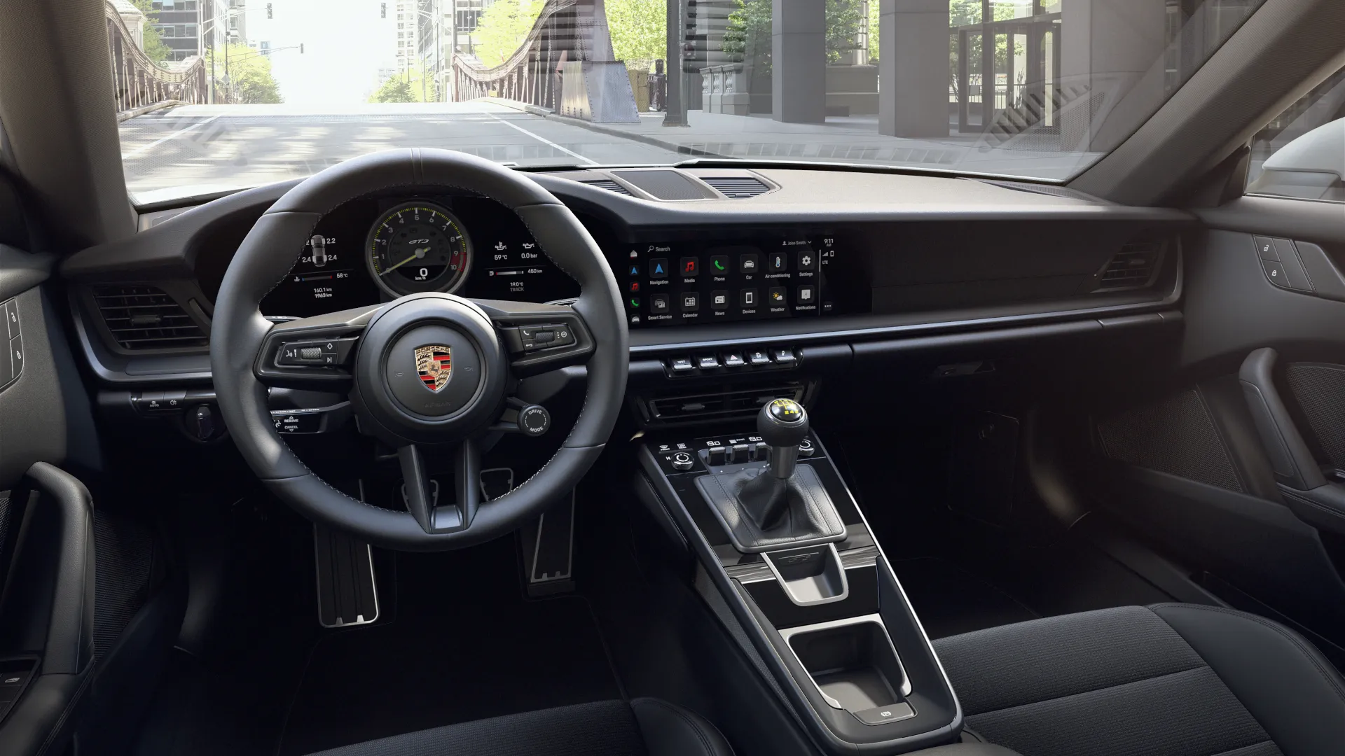 Interior view of 911  GT3 with Touring Package