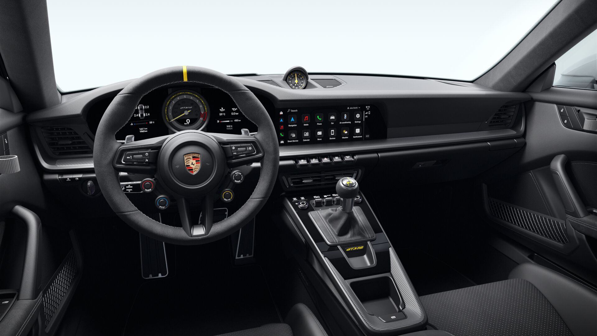 Interior view of 911 GT3 RS