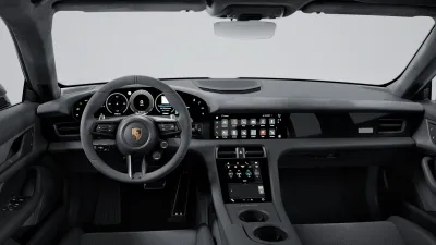 Interior view of Taycan Turbo GT with Weissach Package
